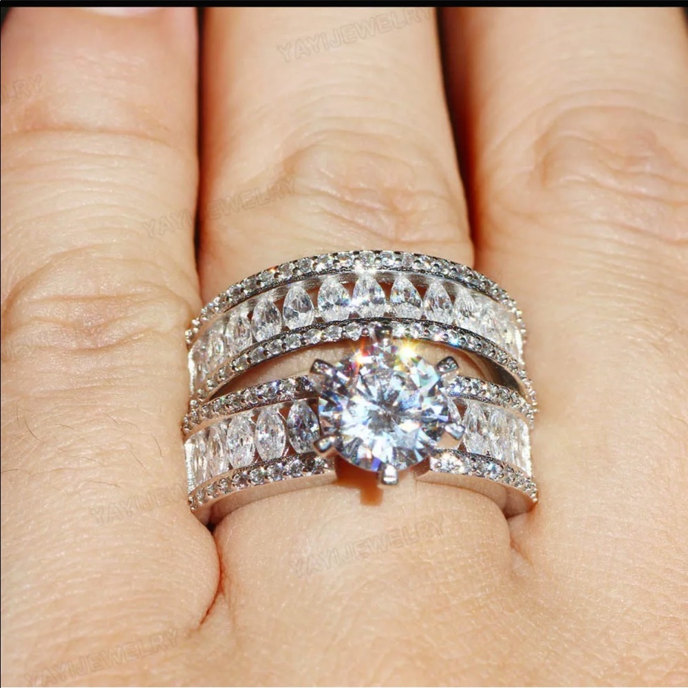 Engagement bridal round cut ring - Picture 5 of 5